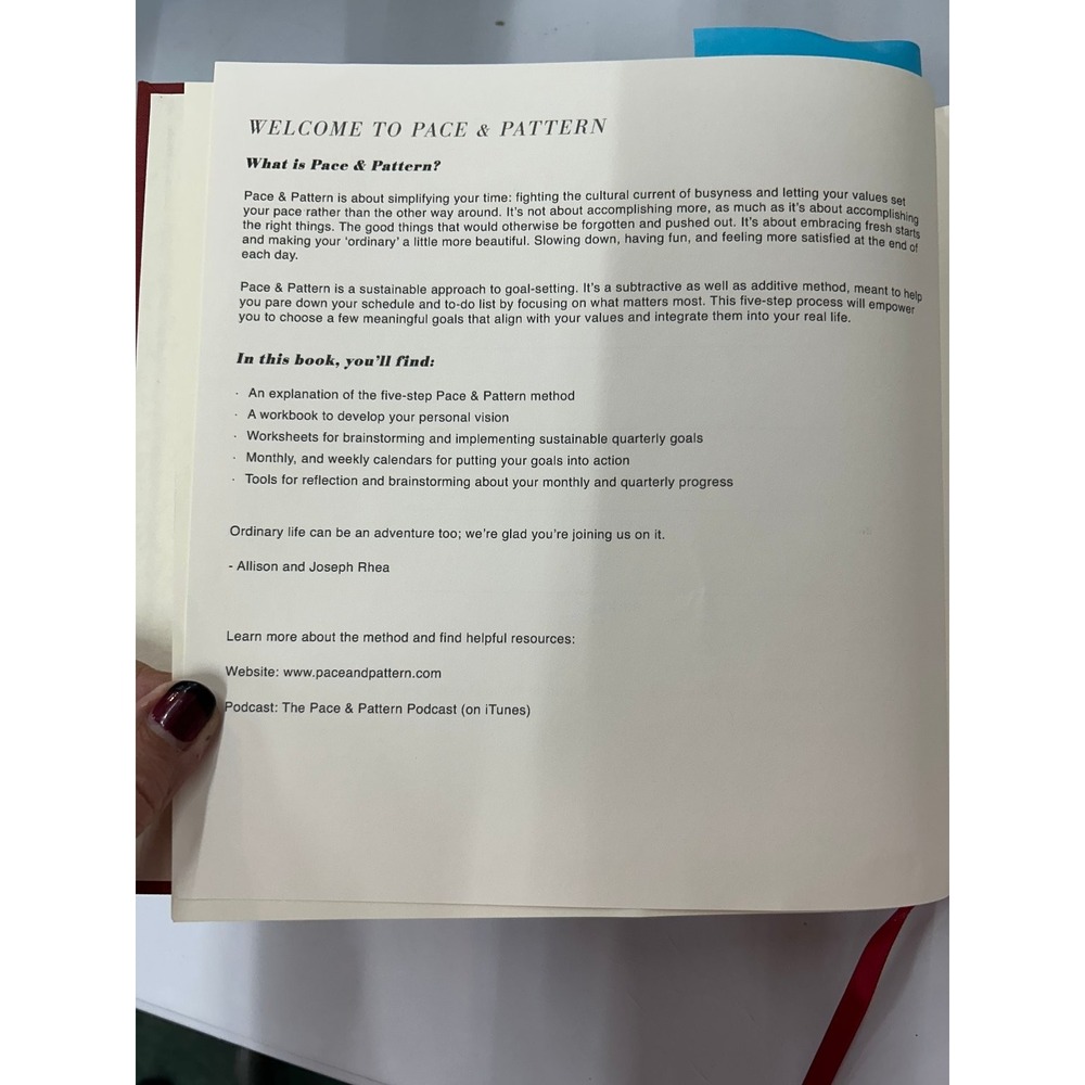 Pace & Pattern Allison Rhea 2020 Workbook‎ Goal Setting Planner - Picture 3 of 4
